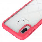 Wholesale Samsung Galaxy A20 / A30 Clear Dual Defense Hybrid Case (Hot Pink)